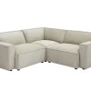 Canapé d'angle modulable 3 places en tissu effet velours texturé beige SPLIT