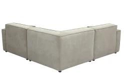 Canapé d'angle modulable 3 places en tissu effet velours texturé beige SPLIT