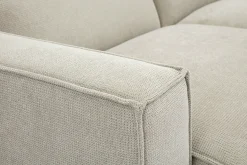 Canapé d'angle modulable 3 places en tissu effet velours texturé beige SPLIT