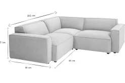 Canapé d'angle modulable 3 places en tissu effet velours texturé beige SPLIT