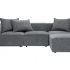 Canapé d'angle modulable 4 places en tissu chiné gris foncé KERRY