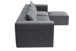 Canapé d'angle modulable 4 places en tissu chiné gris foncé KERRY