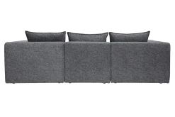 Canapé d'angle modulable 4 places en tissu chiné gris foncé KERRY