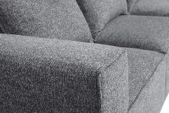 Canapé d'angle modulable 4 places en tissu chiné gris foncé KERRY