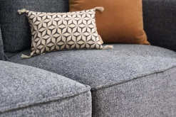 Canapé d'angle modulable 4 places en tissu chiné gris foncé KERRY