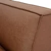 Canapé d'angle modulable vintage 5 places et pouf en cuir marron SPLIT