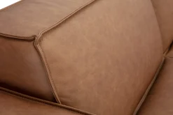 Canapé d'angle modulable vintage 5 places en cuir marron SPLIT