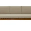 Canapé de jardin 3 places en bois massif et coussins déhoussables taupe L190 cm AKIS