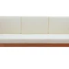 Canapé de jardin 3 places en bois massif et coussins déhoussables beige naturel L190 cm AKIS