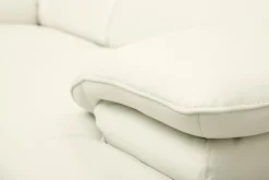 Canapé design avec têtières ajustables 2 places cuir blanc et acier chromé EWING