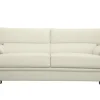 Canapé design avec têtières ajustables 3 places cuir blanc et acier chromé EWING