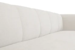 Canapé design en tissu effet velours beige 3-4 places OLIVEIRO
