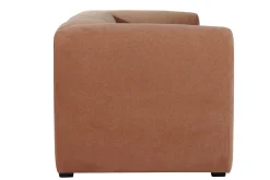Canapé design en tissu effet velours terre brûlée 3-4 places OLIVEIRO