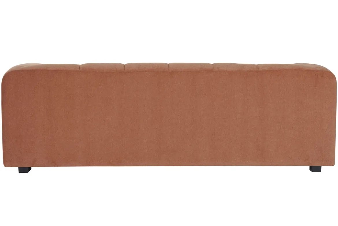 Canapé design en tissu effet velours terre brûlée 3-4 places OLIVEIRO