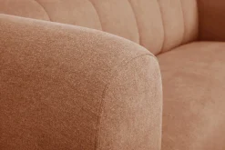Canapé design en tissu effet velours terre brûlée 3-4 places OLIVEIRO
