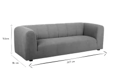Canapé design en tissu effet velours terre brûlée 3-4 places OLIVEIRO