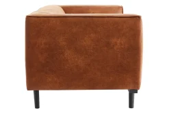 Canapé design 2-3 places en cuir aspect vieilli marron cognac MORRIS