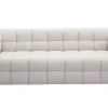 Canapé design 3 places en tissu effet velours texturé beige CORTO