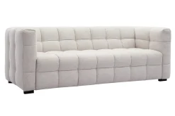 Canapé design 3 places en tissu effet velours texturé beige CORTO