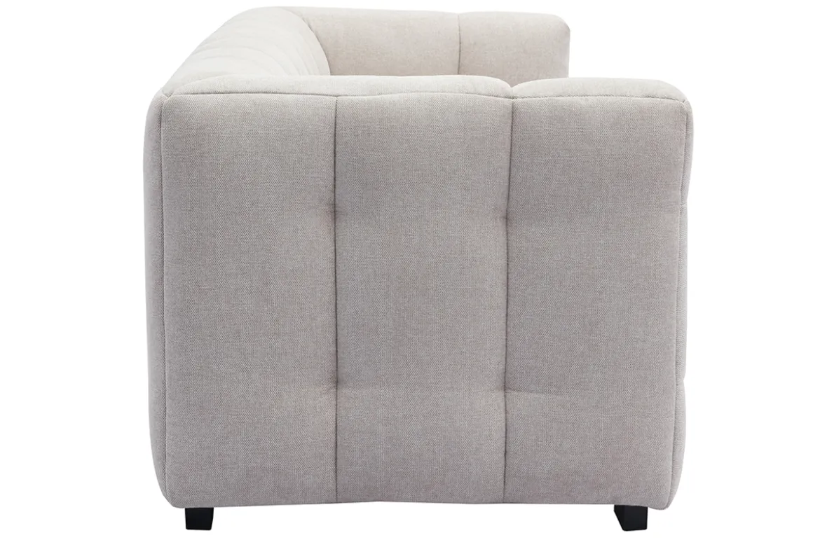 Canapé design 3 places en tissu effet velours texturé beige CORTO