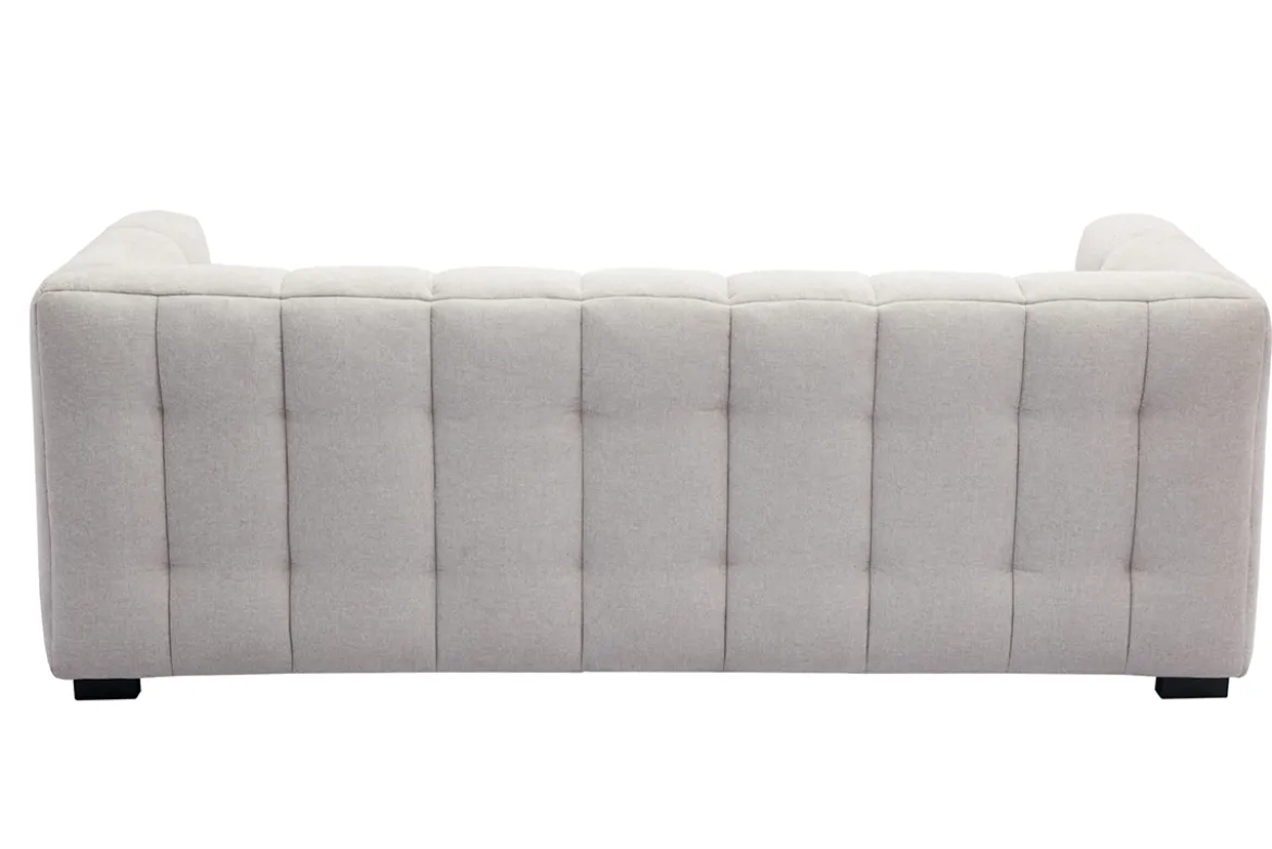 Canapé design 3 places en tissu effet velours texturé beige CORTO