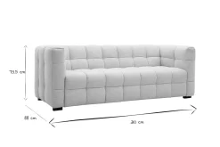 Canapé design 3 places en tissu effet velours texturé beige CORTO