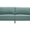 Canapé design 3 places en tissu vert de gris et métal noir MOSCO