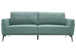 Canapé design 3 places en tissu vert de gris et métal noir MOSCO