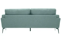 Canapé design 3 places en tissu vert de gris et métal noir MOSCO