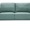 Canapé design 2 places en tissu vert de gris et métal noir MOSCO
