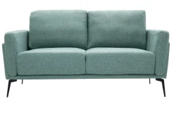 Canapé design 2 places en tissu vert de gris et métal noir MOSCO