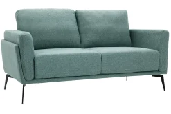 Canapé design 2 places en tissu vert de gris et métal noir MOSCO