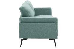 Canapé design 2 places en tissu vert de gris et métal noir MOSCO