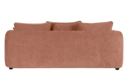 Canapé déhoussable 3-4 places design haricot en tissu effet velours terre brûlée SACHA