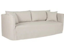 Canapé déhoussable 4-5 places en tissu beige ADELE