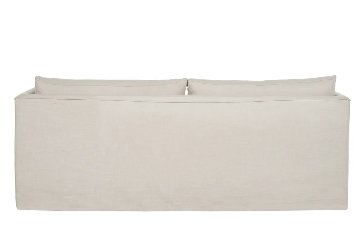 Canapé déhoussable 4-5 places en tissu beige ADELE