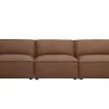 Canapé modulable vintage 4 places en cuir marron SPLIT