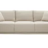 Canapé 3 places en tissu beige et bois clair MUNIK