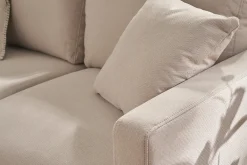 Canapé 3 places en tissu beige et bois clair MUNIK