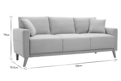 Canapé 3 places en tissu bleu foncé et bois foncé MUNIK