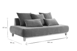 Canapé 3 places en tissu effet velours texturé terre brûlée et bois clair L200 cm ODEON