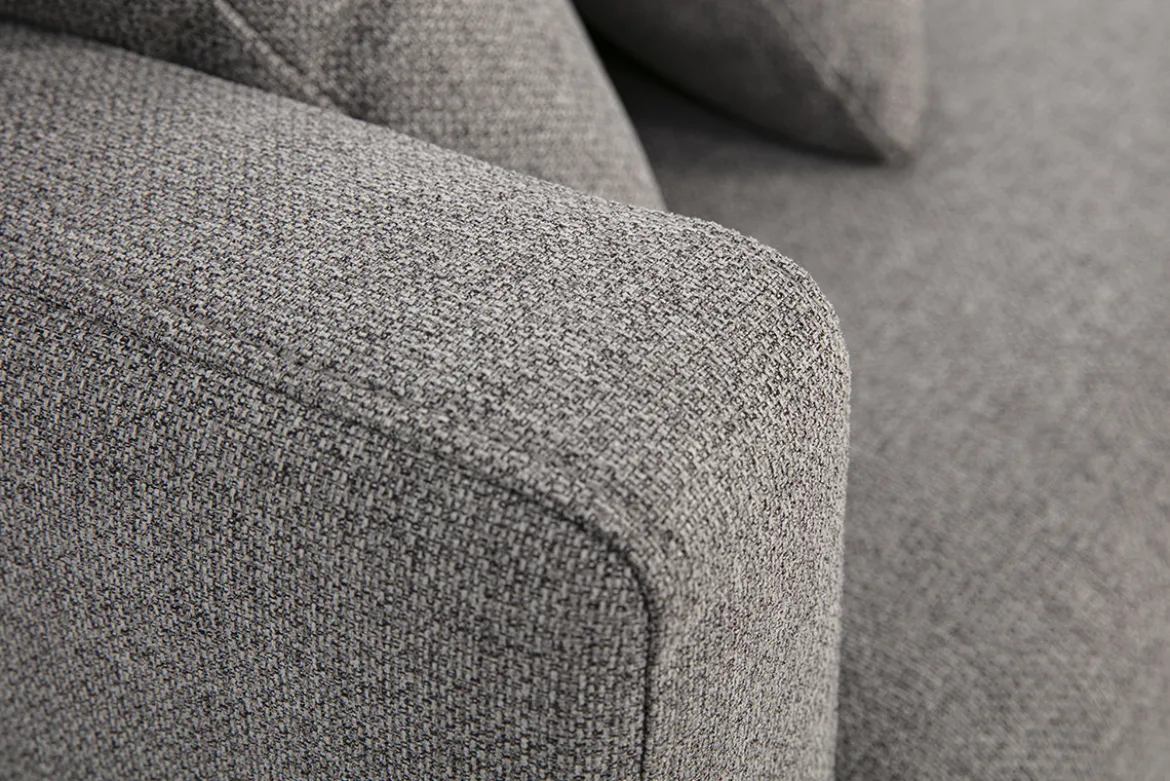 Canapé 3 places en tissu gris et bois clair MUNIK