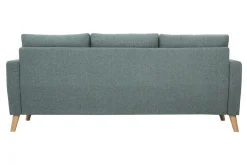 Canapé 3 places en tissu vert de gris et bois clair MUNIK