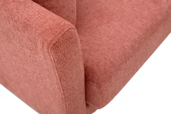 Canapé scandinave déhoussable 2 places en tissu effet velours texturé terracotta et bois clair OSLO