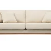 Canapé scandinave déhoussable 3 places en tissu beige et bois clair OSLO