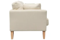 Canapé scandinave déhoussable 3 places en tissu beige et bois clair OSLO