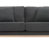 Canapé scandinave déhoussable 2 places en tissu gris foncé et bois clair OSLO