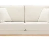 Canapé scandinave déhoussable 2 places en tissu effet laine bouclée blanc cassé et bois clair OSLO