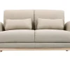Canapé scandinave 2 places en tissu beige et bois clair EKTOR