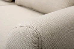 Canapé scandinave 2 places en tissu beige et bois clair EKTOR